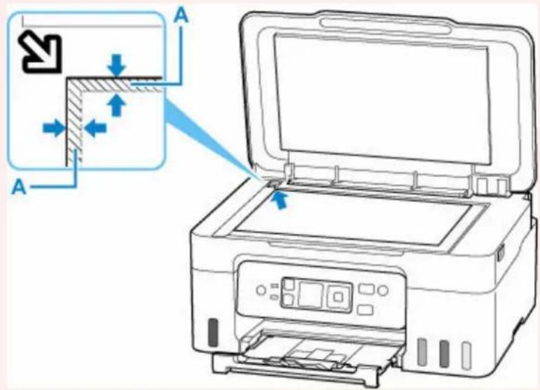 CANON Pixma G3571 - Chargement de l'original à aligner sur le repère d'alignement - 2