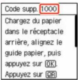 CANON Pixma G3571 - Lorsqu'un code support et un message s'affichent sur l'écran LCD de l'imprimante : - 1