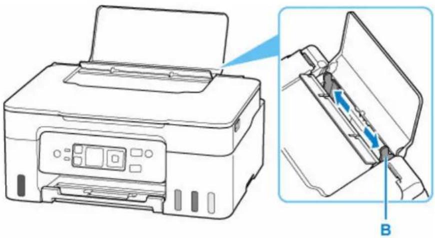 CANON Pixma G3571 - Faites glisser le guide papier de droite (B) pour ouvrir les deux guides papier. - 1