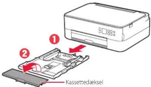 CANON Pixma TS5353 - Fjern kassetten fra printeren, og fjern kassettedækslet. - 1