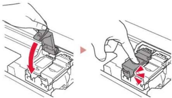 CANON Pixma TS5353 - Push down the ink cartridge locking cover firmly until it snaps into place to close it completely. - 1