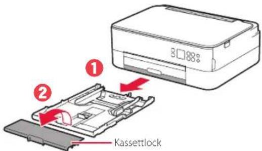 CANON Pixma TS5353 - Dra ut kassetten ur skrivaren och ta bort kassettlocket. - 1