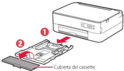 CANON Pixma TS5353 - Retire el cassette de la impresora y retire la cubierta del cassette. - 1