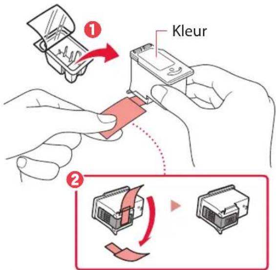 CANON Pixma TS5353 - Haal de FINE-cartridge (kleur) uit de verpakking en verwijder de beschermende tape. - 1
