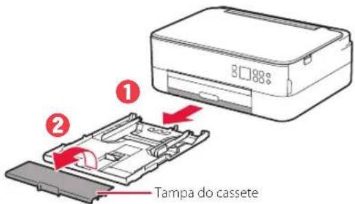CANON Pixma TS5353 - Remova o cassete da impressora e remova a tampa do cassete. - 1