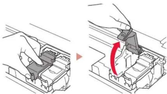 CANON Pixma TS5353a - Prendere con due dita e aprire il coperchio di bloccaggio della cartuccia di inchiostro sul lato sinistro. - 1