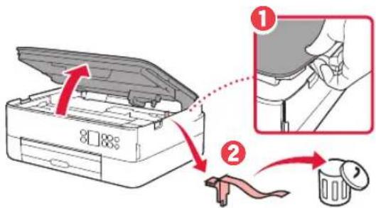 CANON Pixma TS5353a - Retirar los materiales de protección - 2