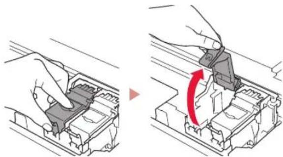 CANON Pixma TS5353a - Puxe e abra a tampa de fixação do cartucho de tinta no lado esquerdo. - 1