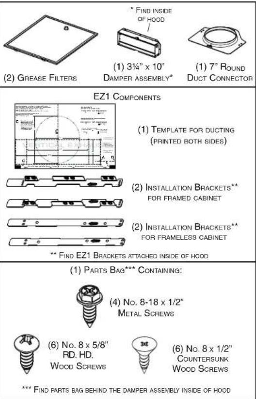 NuTone AHDA136BL - Contents - 1