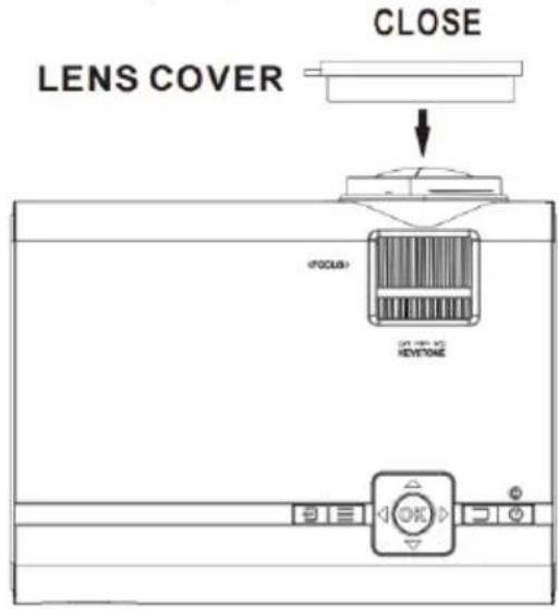 LENCO LPJ-280WH - Ta bort och stänga linsskyddet - 2