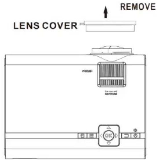 LENCO LPJ-280WH - Quitar y cerrar la tapa de la lente - 1