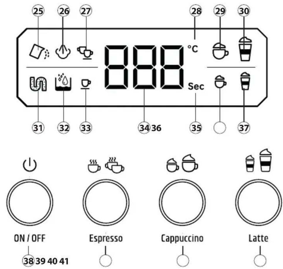CASO Espresso Gourmet Latte 1821 - Bedienelemente - 1