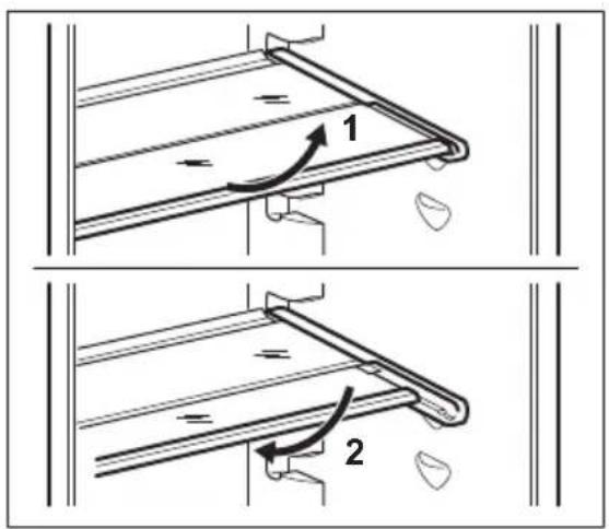 ELECTROLUX IK2540BZL - Pour rabattre la clayette : - 1