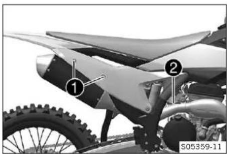 KTM 250 SX-F (2025) - Monter le silencieux arrière - 1