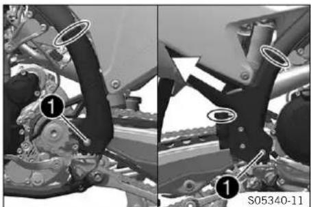 KTM 350 SX-F (2025) - Monter la protection de cadre - 1