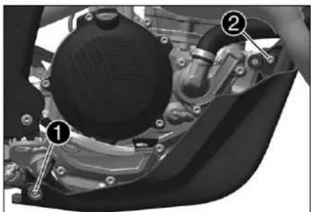KTM 350 SX-F (2025) - Déposer la protection moteur (XC-F US) - 1