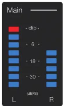 Main - clip - - 6 - - 18 - - 30 - (dBFS) L R