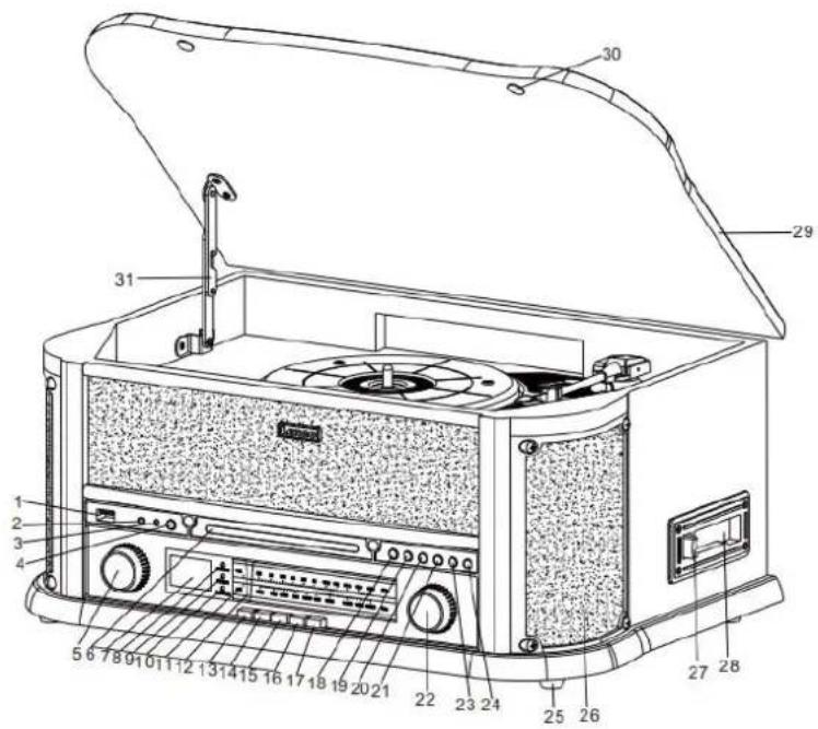 Classic Phono TCD-2551 - VIGTIGT: ÅBNING OG LUKNING AF PLADESPILLERENS ST∅VLÅG - 1