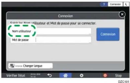 RICOH IM 4000 - Connexion par la saisie du nom d'utilisateur et du mot de passe - 2