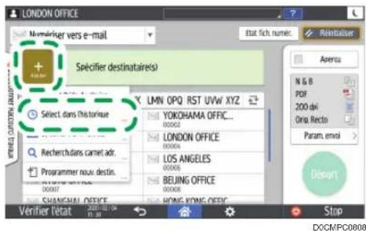 RICOH IM 4000 - Enregistrer le destinataire de l'e-mail dans le carnet d'adresses lors de l'envoi d'un e-mail - 7