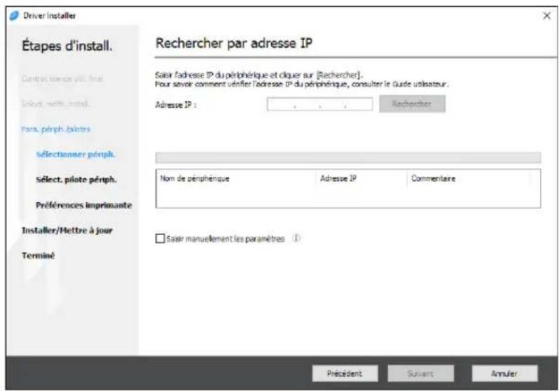 RICOH IM 4000 - Pour indiquer l'adresse IP de l'appareil - 1