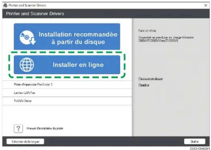 RICOH IM 4000 - Cliquez sur [Installer en ligne]. - 1