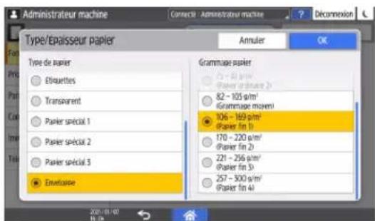 RICOH IM 4000 - Impression sur des enveloppes chargées sur le Bypass - 6