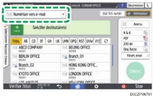 RICOH IM 4000 - Enregistrer le destinataire de l'e-mail dans le carnet d'adresses lors de l'envoi d'un e-mail - 2