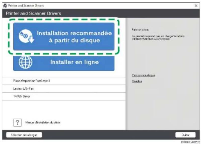 RICOH IM 4000 - Installer le pilote d'impression PCL 6 depuis le CD-ROM - 1