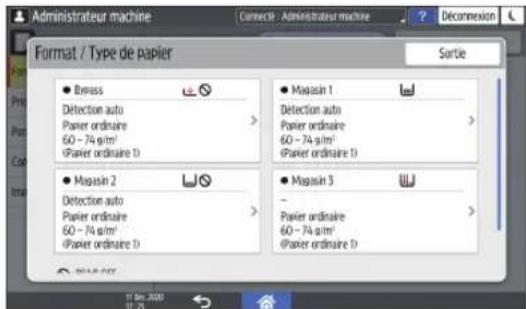 RICOH IM 4000 - Définition d'un format personnalisé de papier à l'aide du panneau de commande - 3