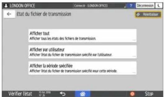 RICOH IM 4000 - Appuyez sur [Résultat de transmission], puis sélectionnez le résultat de transmission à afficher. - 1