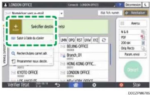 RICOH IM 4000 - Enregistrer le destinataire de l'e-mail dans le carnet d'adresses lors de l'envoi d'un e-mail - 3