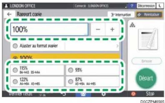RICOH IM 4000 - Spécification d'un taux ou d'un format de copie - 7
