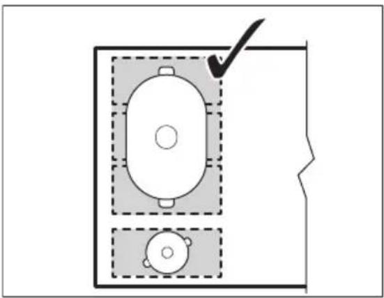 AEG NII74F00FB - Correct cookware position: - 1