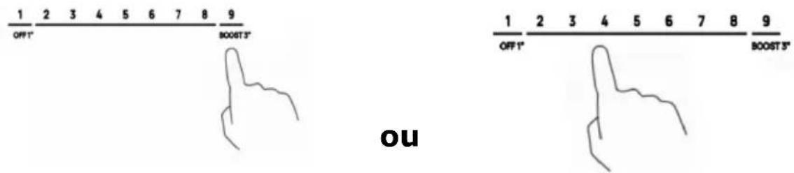 1 OFF 1° 2 3 4 5 6 7 8 9 BOOST 3° 1 OFF 1° 2 3 4 5 6 7 8 9 BOOST 3° ou