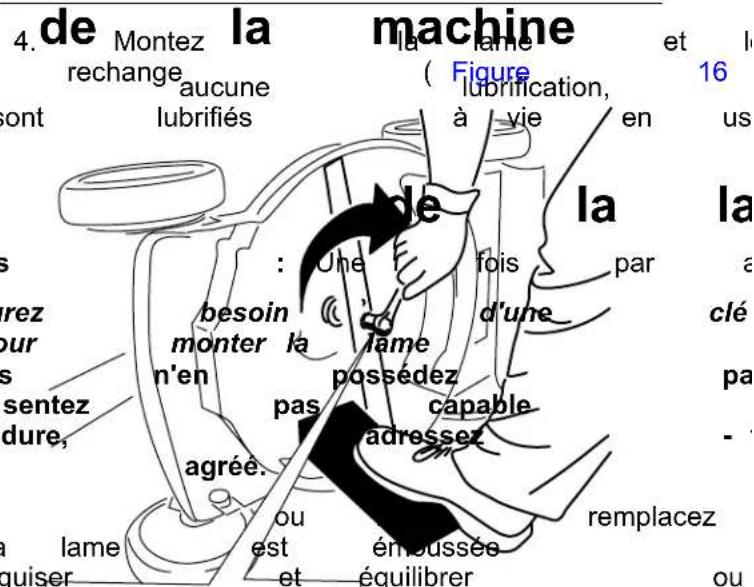 4. de la machine Montez la rechange la aucune ( Figure dont lubrifiés à vie en us s drez pour s sentez dure, la lame guiser : Une fois par besoin lame d'une monter là possédez n'en pas capable agree adressez ou est émoussée remplacez et équilibrer ou
