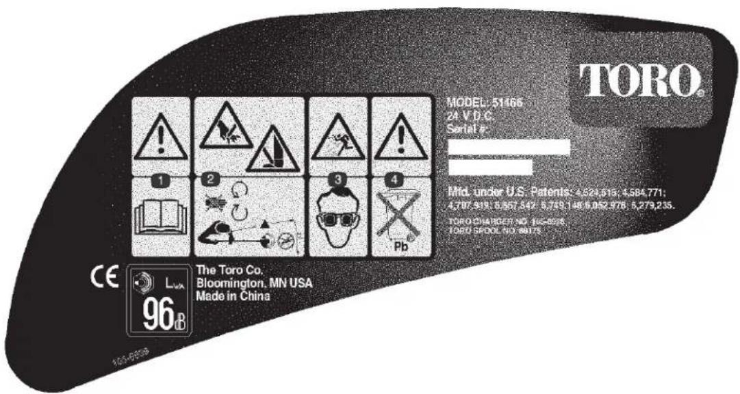 TORO 51466 - Sakerhets-/instruktions-dekaler - 2