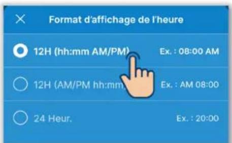 MITSUBISHI RC-ES1 - Définition du format d'affichage de l'heure de l'application - 2