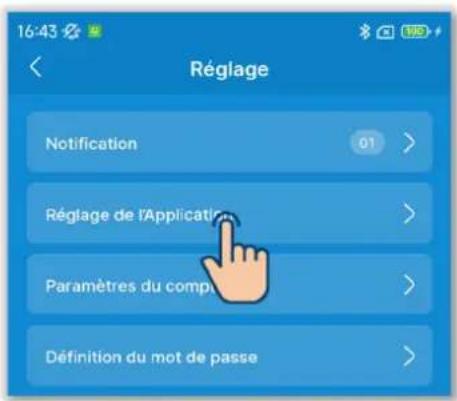 MITSUBISHI RC-ES1 - Réglage de l'application - 1
