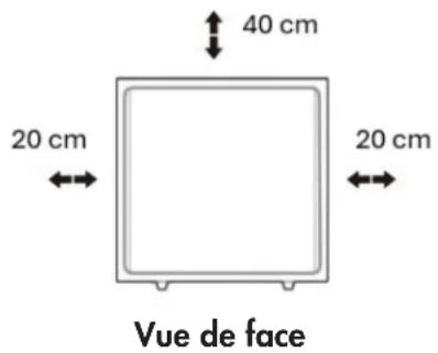 40 cm 20 cm 20 cm Vue de face
