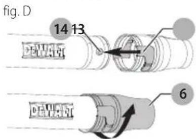 DEWALT DWBL700 - Installation des embouts (Fig. D) - 1