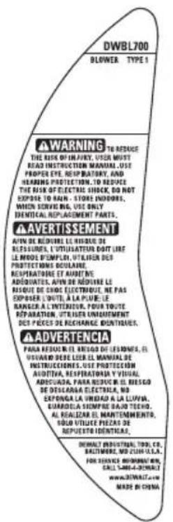 DEWALT DWBL700 - REMPIACEMEnT gRATUiT DEs ÉTiQUETTEs - 1