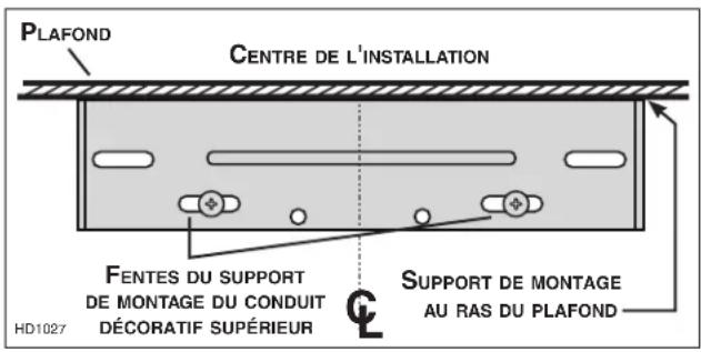 NuTone NW330SS - INSTALLER LE SUPPORT DE MONTAGE DU CONDUIT DÉCORATIF SUPÉRIEUR - 1