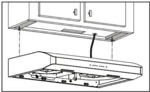 NuTone NRLE130WH - Installation de la hotte (installation standard) - 1