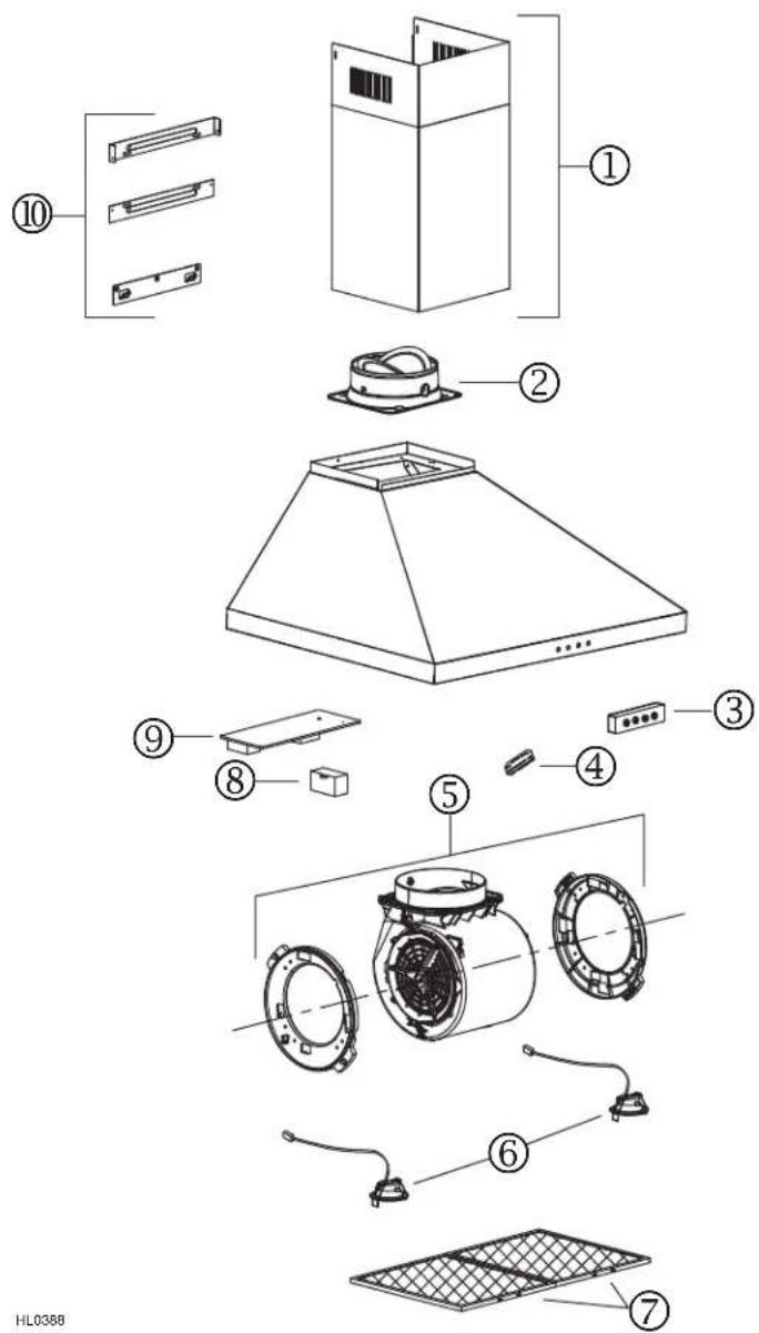 NuTone NW830SS - REPLACEMENT PARTS - 1