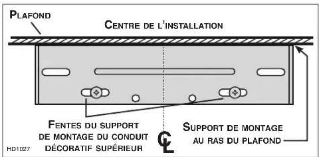 NuTone NW830SS - INSTALLER LE SUPPORT DE MONTAGE DU CONDUIT DÉCORATIF SUPÉRIEUR - 1
