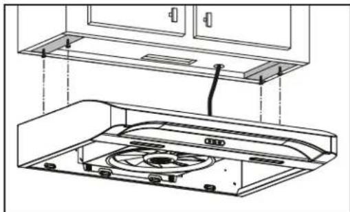 NuTone NQDD130SS - Installation de la hotte (installation standard) - 1