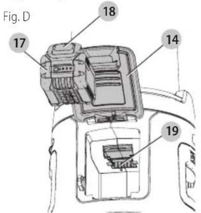 DEWALT DCL070 - Charging a Battery in the Area Light/Charger (Fig. D) - 1