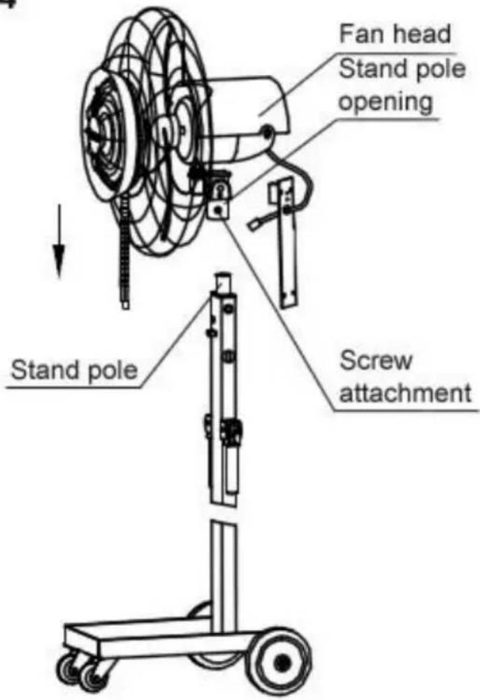 NewAir NMF8K7BK00 - ÉTAPE 4 : ASSEMBLAGE DE LA TÊTE DU VENTILATEUR - 1