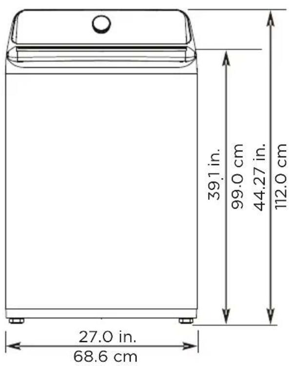 27.0 in. 68.6 cm 391 in. 99.0 cm 44.27 in. 112.0 cm